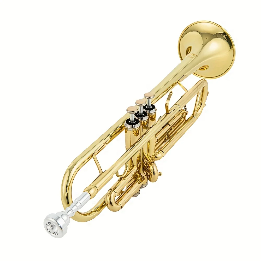 

JYTR-E100G Professional Trumpet B-flat Brass Lacquered Golden Trumpet Jazz Instruments Band Horn Beginner Trumpet S With Case