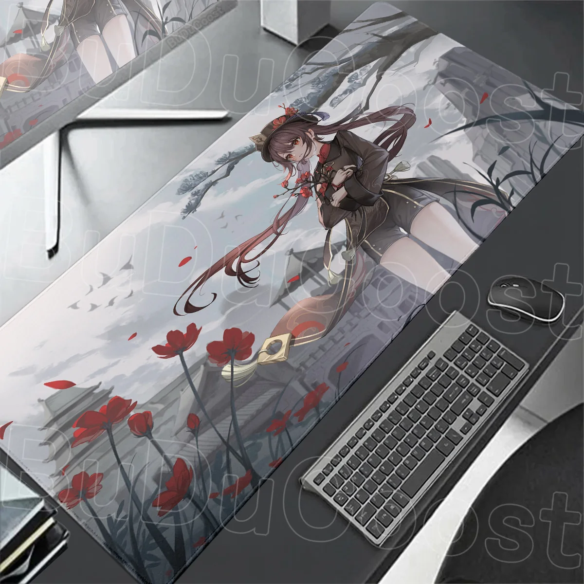30x60cm Anime Gaming Mousepad HD Print Computer Speed Gamer Cabinet Deskmat 30x80cm Genshin Impact Hu Tao Kawaii Laptop Mice Mat