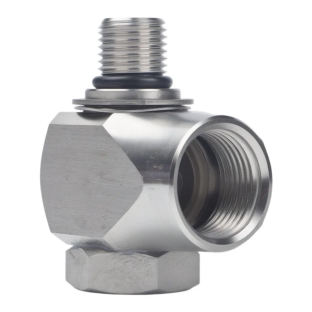 304 Stainless Steel High Pressure Washer Car Wash Arm Connector 360 Degree Swivel Joint SW90 1/4 3/8 Inch Connector