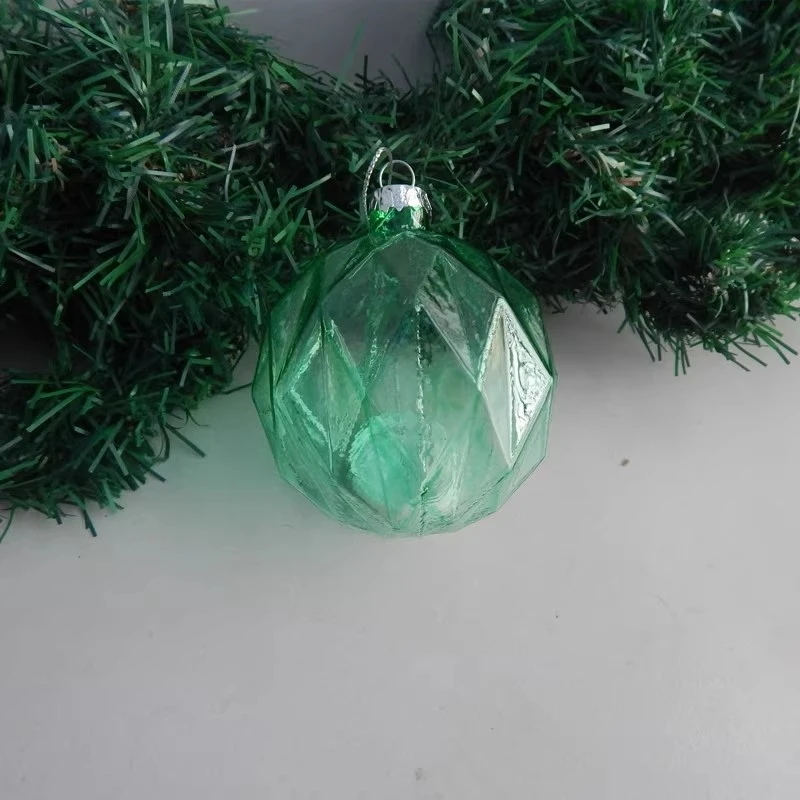 Free Shipping 8pcs/pack Different Design Green Striped Glass Ball Home Decoration Christmas Pendant Ornament Hanging Onion Cone