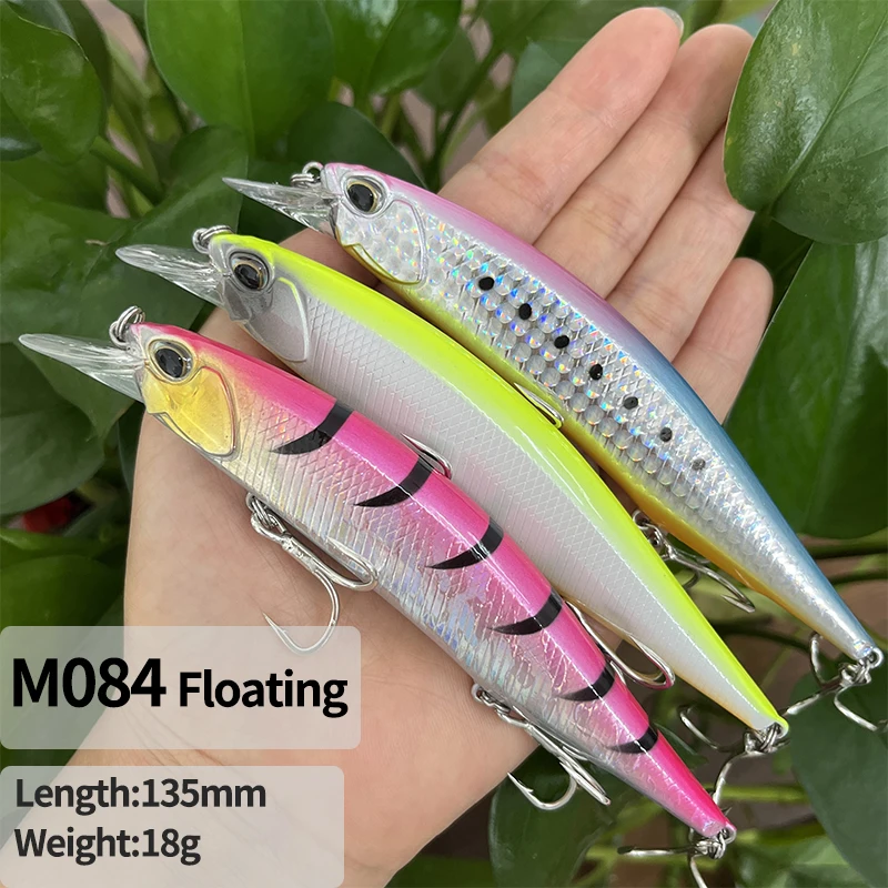 130mm 18g Floating Minnow Fishing Lure Pesca Wobbler Saltwater Trout Bass Artificial Bait Wholesale Rattles Swimbait Accessories