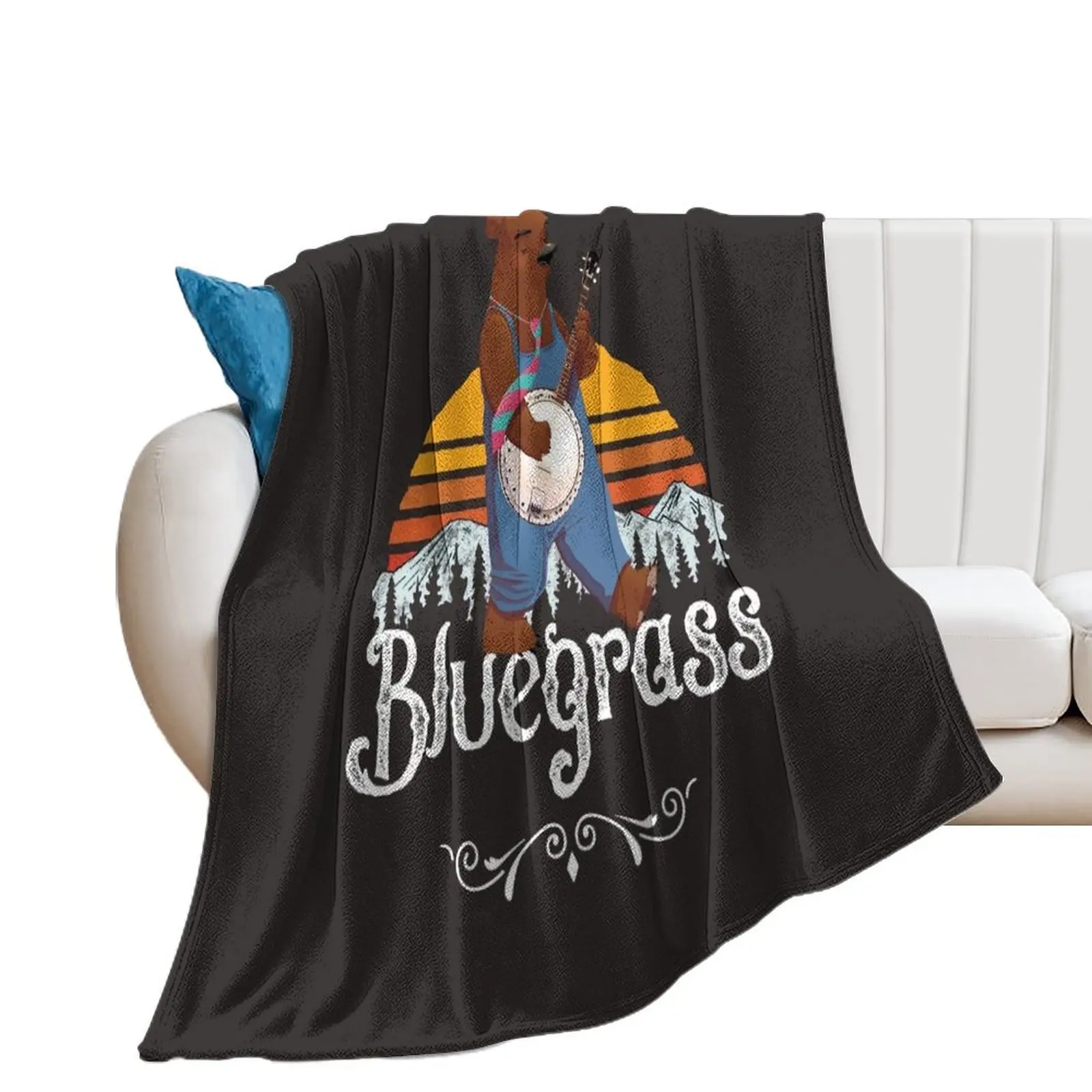 Bluegrass 5 String Banjo Gift Throw Blanket Sofa Quilt Cute Hairy Blankets