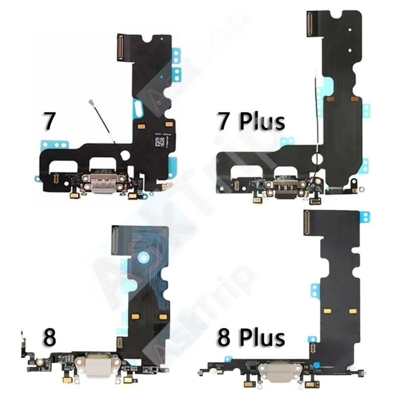 Aiinant Bottom Charging USB Date Dock Connector Microphone Charger Flex Cable For iPhone 7 8 Plus Xs Max X XR Phone with sticker