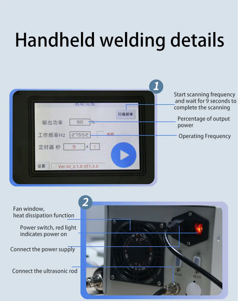 Ultrasonic Plastic spot Welding Machine 2000W Plastc Welder 28kHz Ultrasonic Welding Equipment car body repair