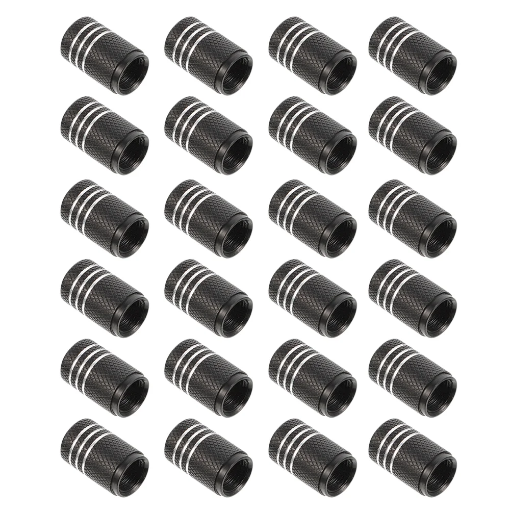 

24 Pcs Car Air Nozzle Caps Garden Valve Stem Cover Cars Tire Black Rubber Sealed Loop