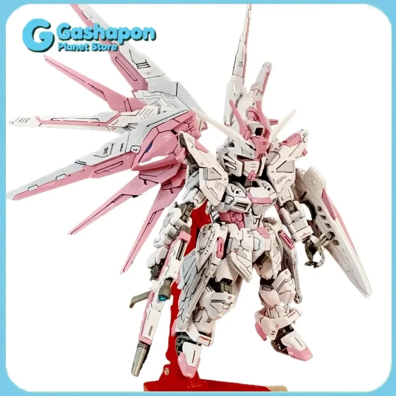 

Official Bandai MGSD X10c Sakura Pink Freedom DIY Model Kit Action Figure with Stand Waterslide Decals Mecha Toy Gift for Boy