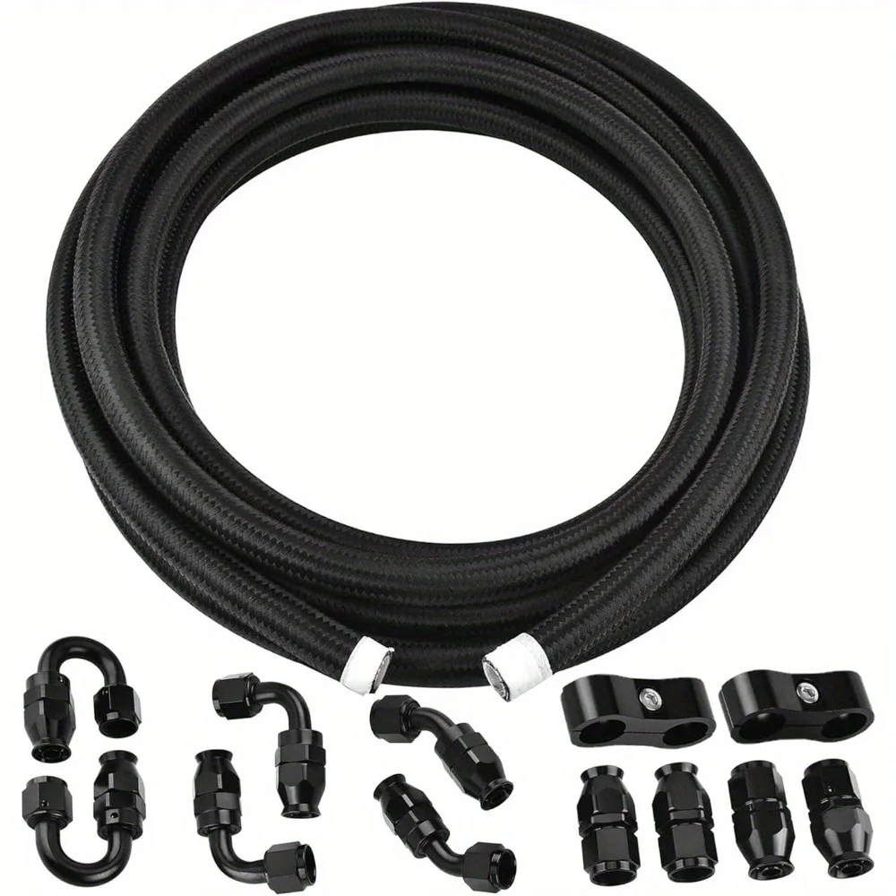 

Комплект топливопровода из ПТФЭ 8AN, топливный шланг с нейлоновой оплеткой E85, 20 футов (внутренний диаметр 0,394 дюйма)