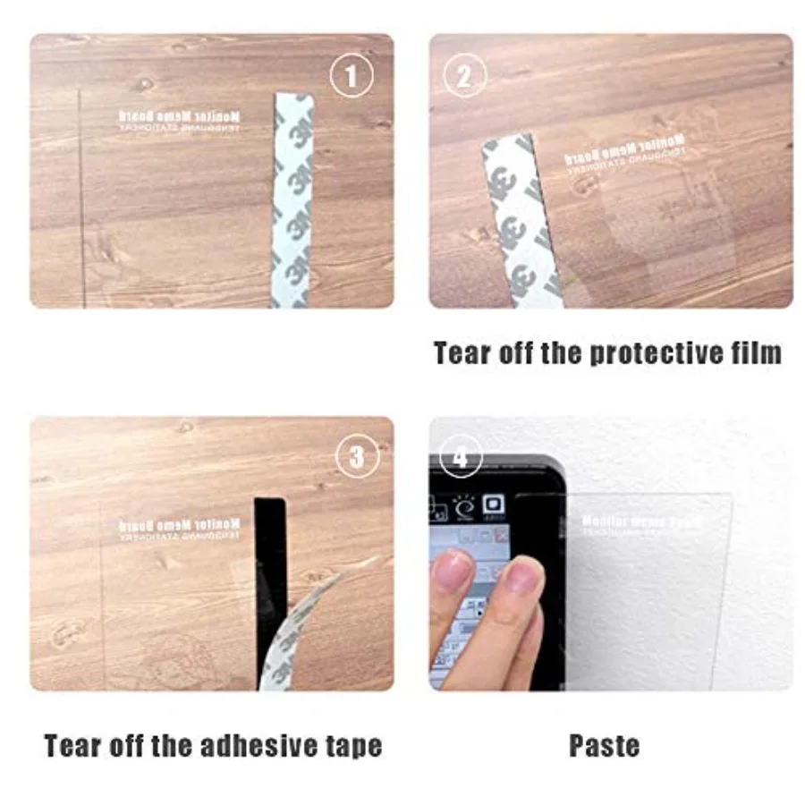 شاشة مذكرة لوحة شاشة الكمبيوتر حامل ملاحظة لاصقة لوحة رسائل شفافة من الأكريليك للمكتب مجموعة واحدة من اليسار واليمين #3