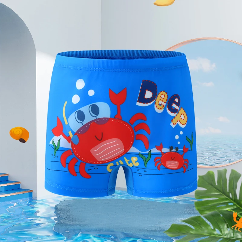 2024 Summer Baby Boys Swimming Trunks For 2-12Years Kids Beach Shorts Cartoon Pattern Swimsuit Shorts Baby Bathing Suit Swimwear