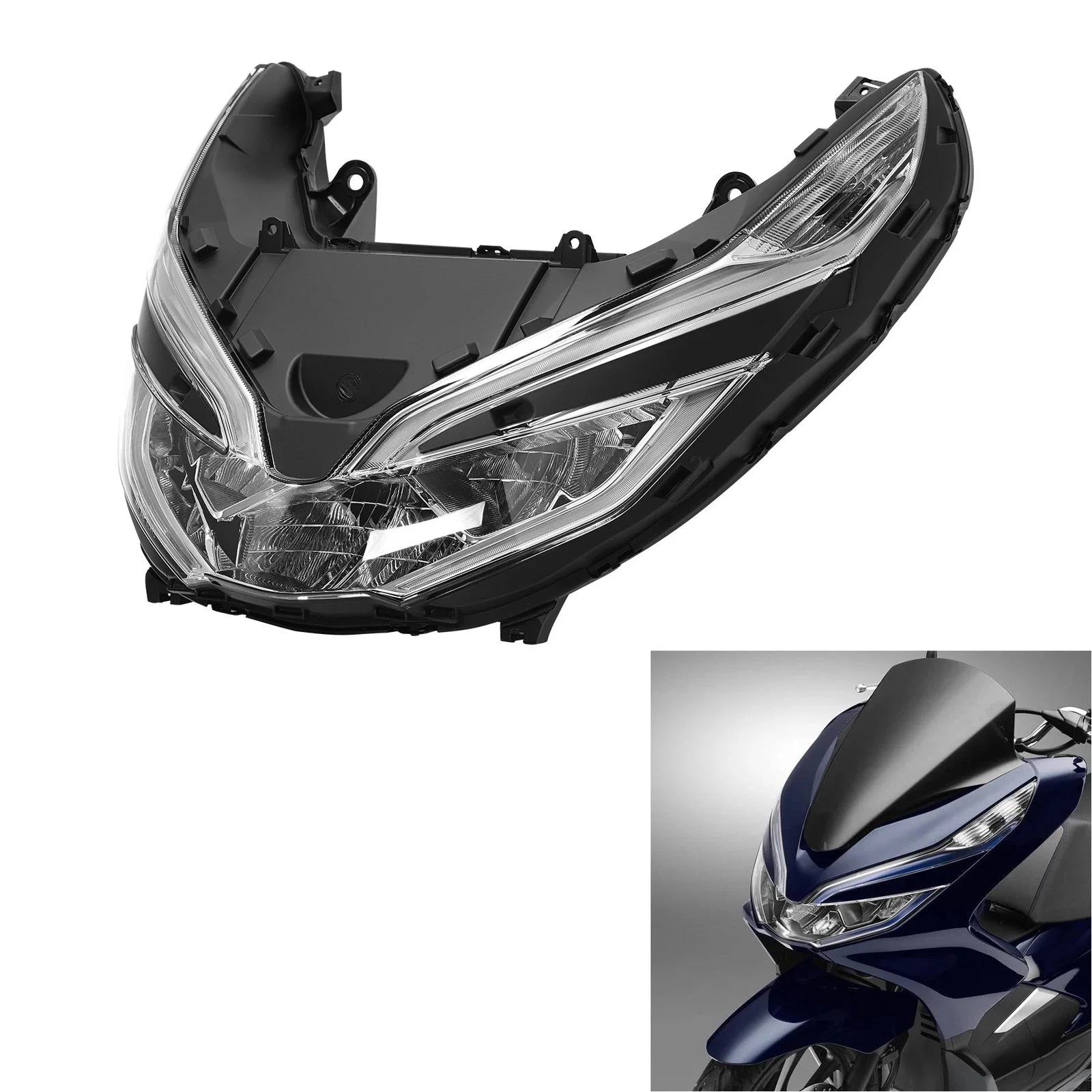 Motorcycle LED HeadLight Assembly Headlamp For Honda PCX125 PCX150 2018-2020