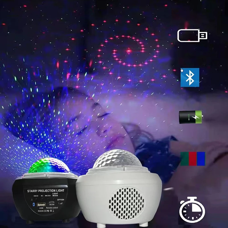 Led Astral Projection Lamp New Children's Dream  Laser Water Mark  Charge Bluetooth Music Stage Ambiance