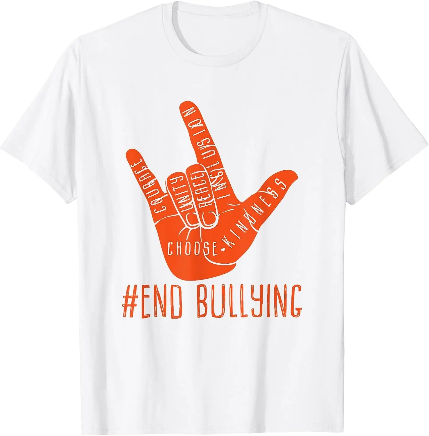 Unity Day Orange Kids 2022 Anti Bullying Love Sign Women T-Shirt Unisex Unique Graphic Print T‑Shirt Soft Cotton Casual Crew Neck Short Sleeve Tee For Men Women Daily Fashion Tops.graphic tee,print t shirt,crew neck,short sleeve.