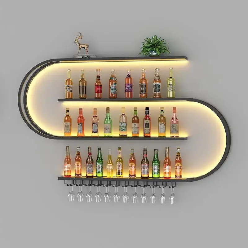 Whiskey Cabinet Bar Counter Glass Display Cabinet Home Bar Furniture Modern Bar Cabinet Storage Unit Cave A Vin Furniture