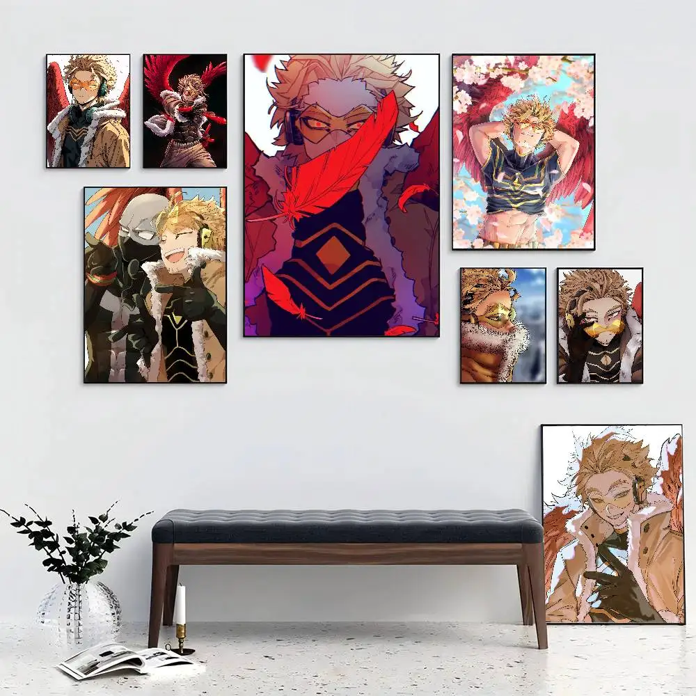 Anime My Hero A-Academia H-Hawks Posters Living Room Bar Cafe Quality Canvas Vintage Style Comics Painting Art Home Wall Decor