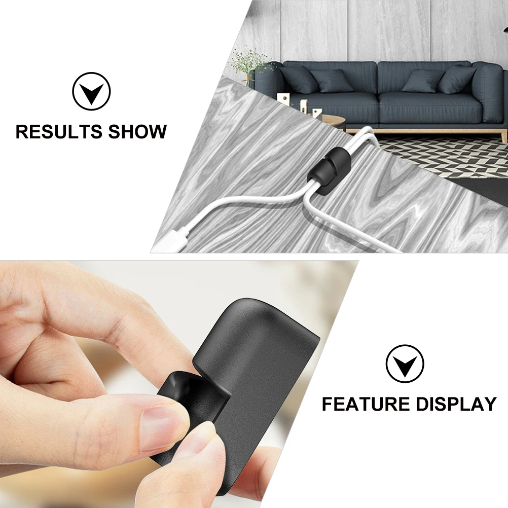 

20 pcs Fixed Clamp Silicone Wire Clips Home Office Organizer Storage Holder Cable Clamps Black 10cm Smooth Edge
