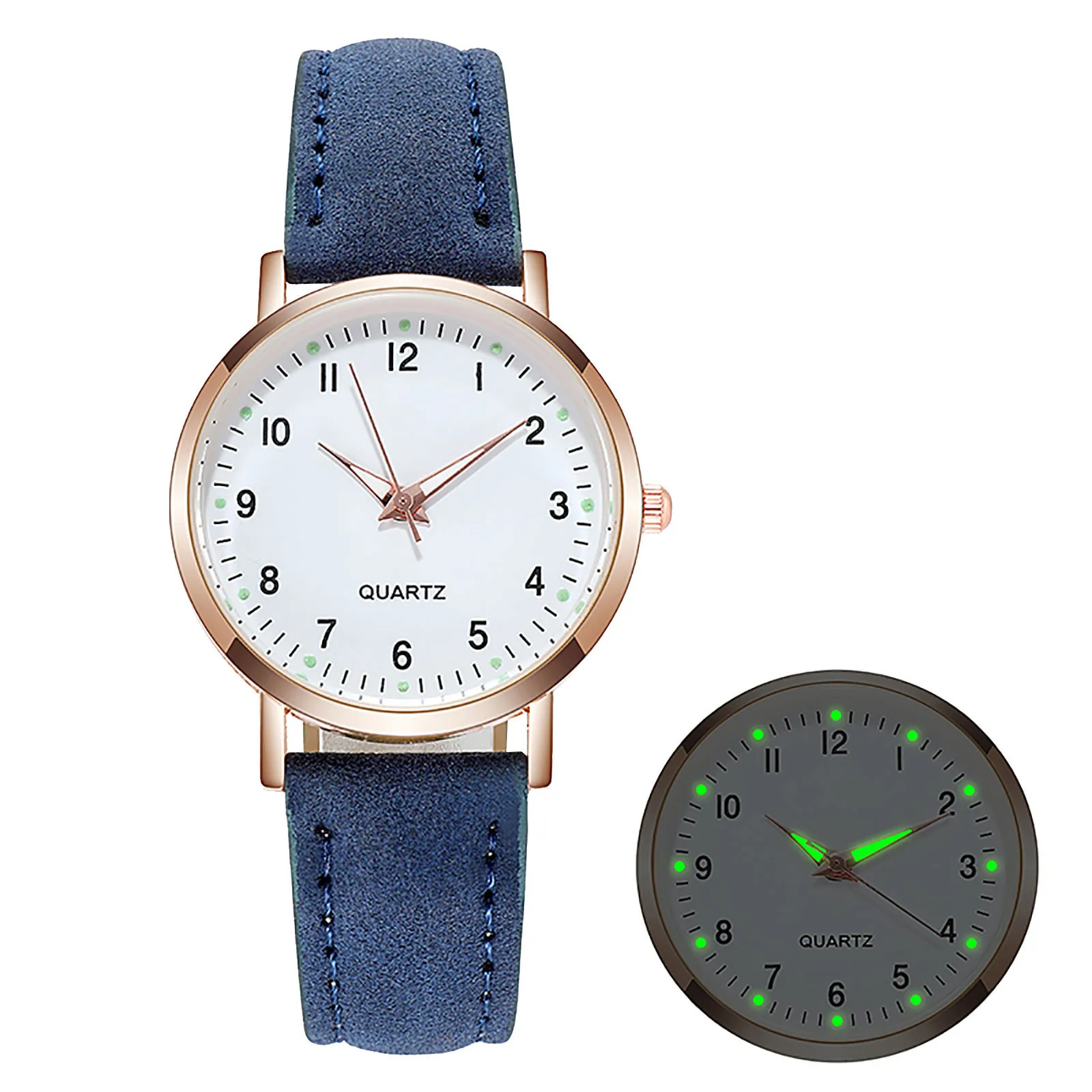 Reloj con correa de cuero para Mujer, cronógrafo sencillo de cuarzo con esfera pequeña, informal, a la moda, novedad de 2023