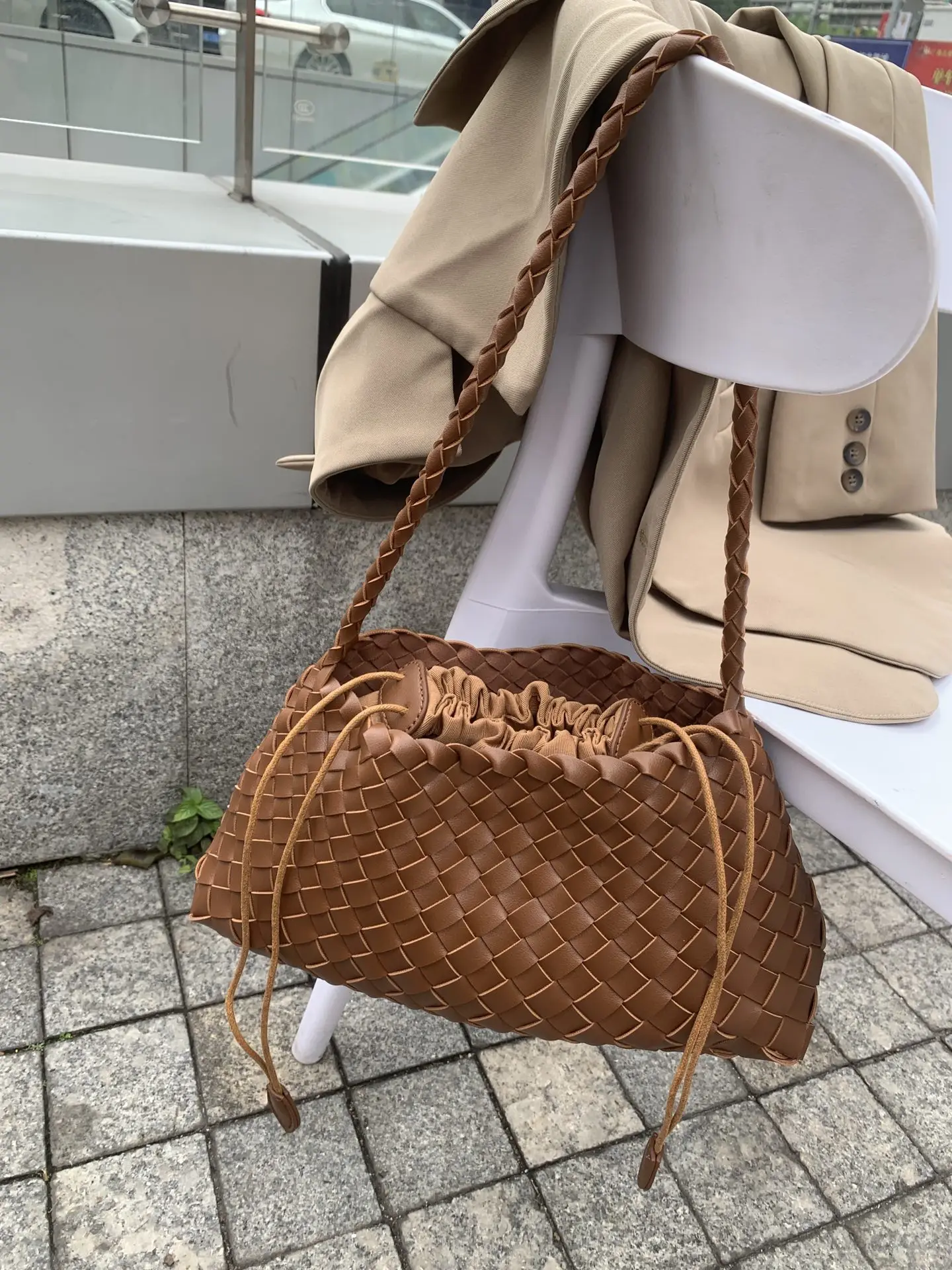 

Retro Basket Bag Women's oulder Underarm Mother Daughter Bag Korean Version 2025 New Design Handwoven Small Bag