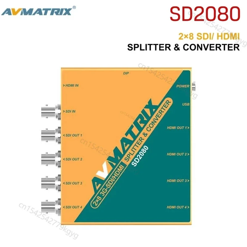 AVMATRIX SD2080 2/8 SDI Conversion Distributor Splitter Converter for Audio Video Post-Production Applications