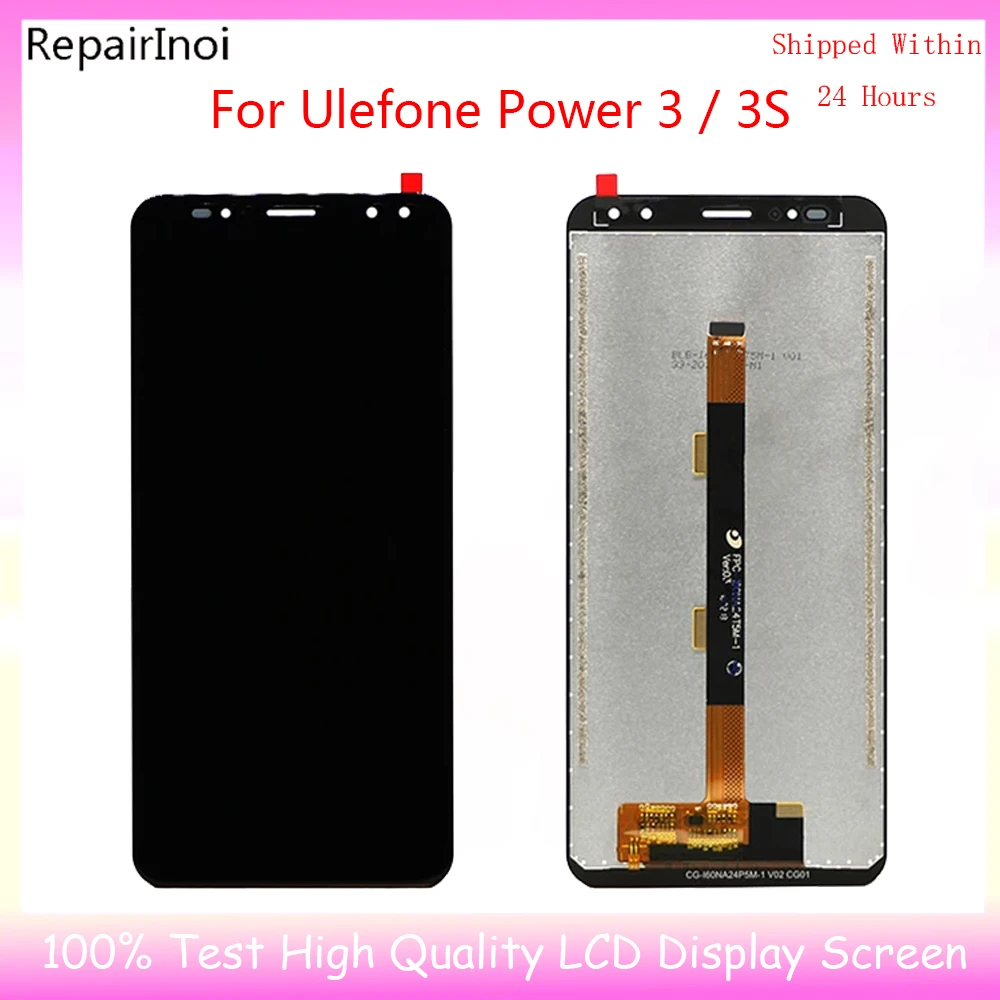 100% Test LCD Display For Ulefone Power 3 3S 5 5S 6 LCD Display Touch Screen Sensor Panel Assembly Replacement Part