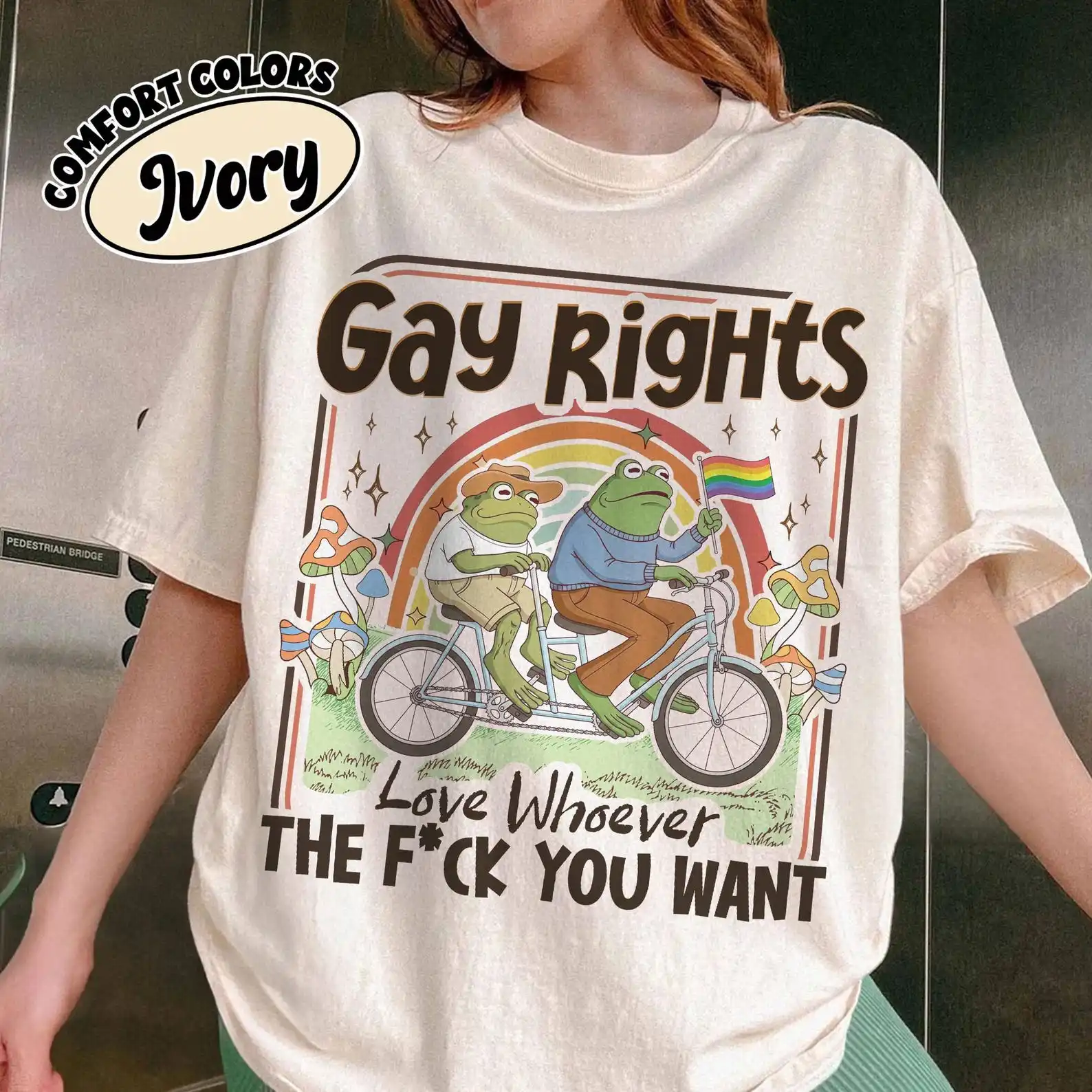 Funny Frog Gay Rights Rainbow Shirtcotton, Love Whoever You Want LGBT Tshirt