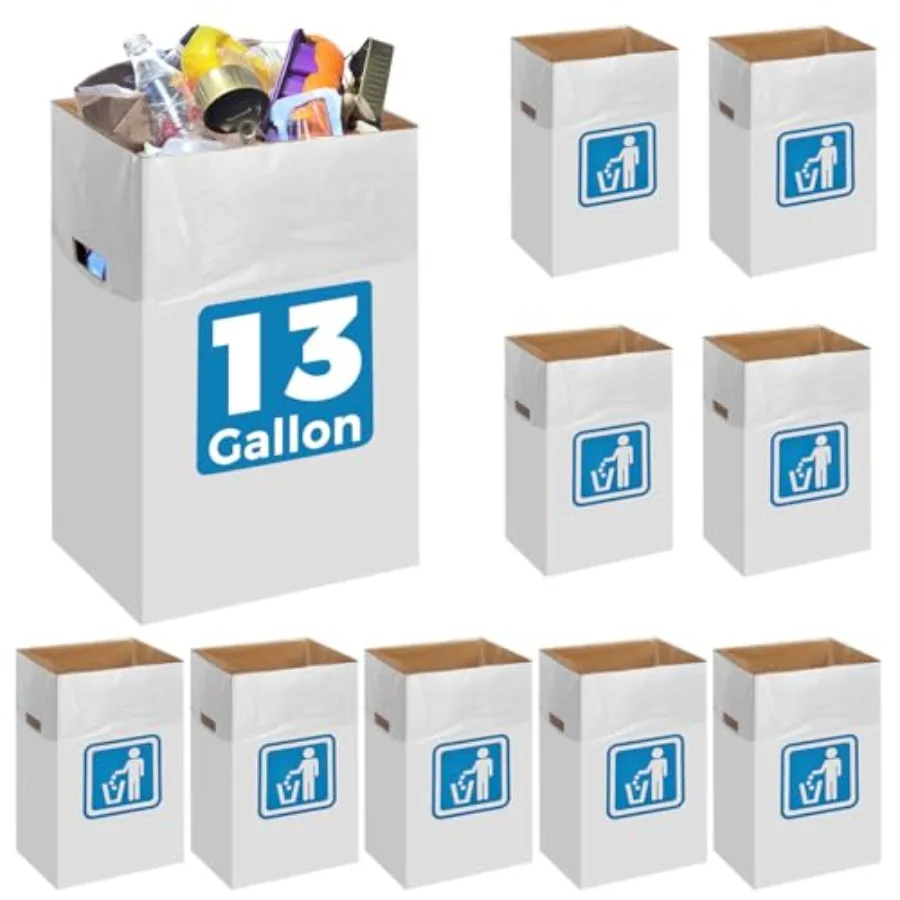 

13 Gallon Cardboard Trash cans for Events Pack of 10 with 20 Liners Included Be applicableOutdoor Events pop up Trash cans for