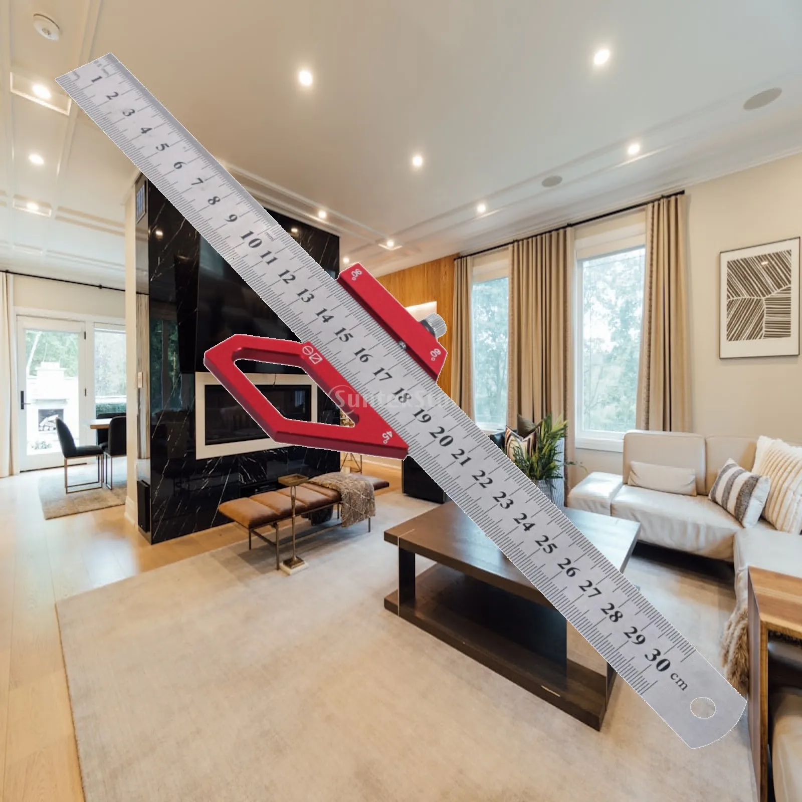Durable Aluminum Alloy Woodworking Scriber Marking Ruler 30cm Adjustable Angle Gauge for DIY and Professional Use
