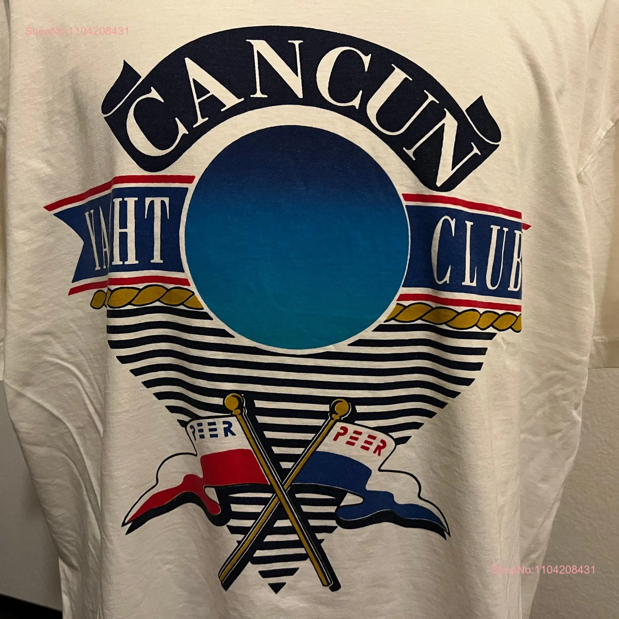 Vintage 90's Cancun Yacht Club T Shirt XL long or short sleeves