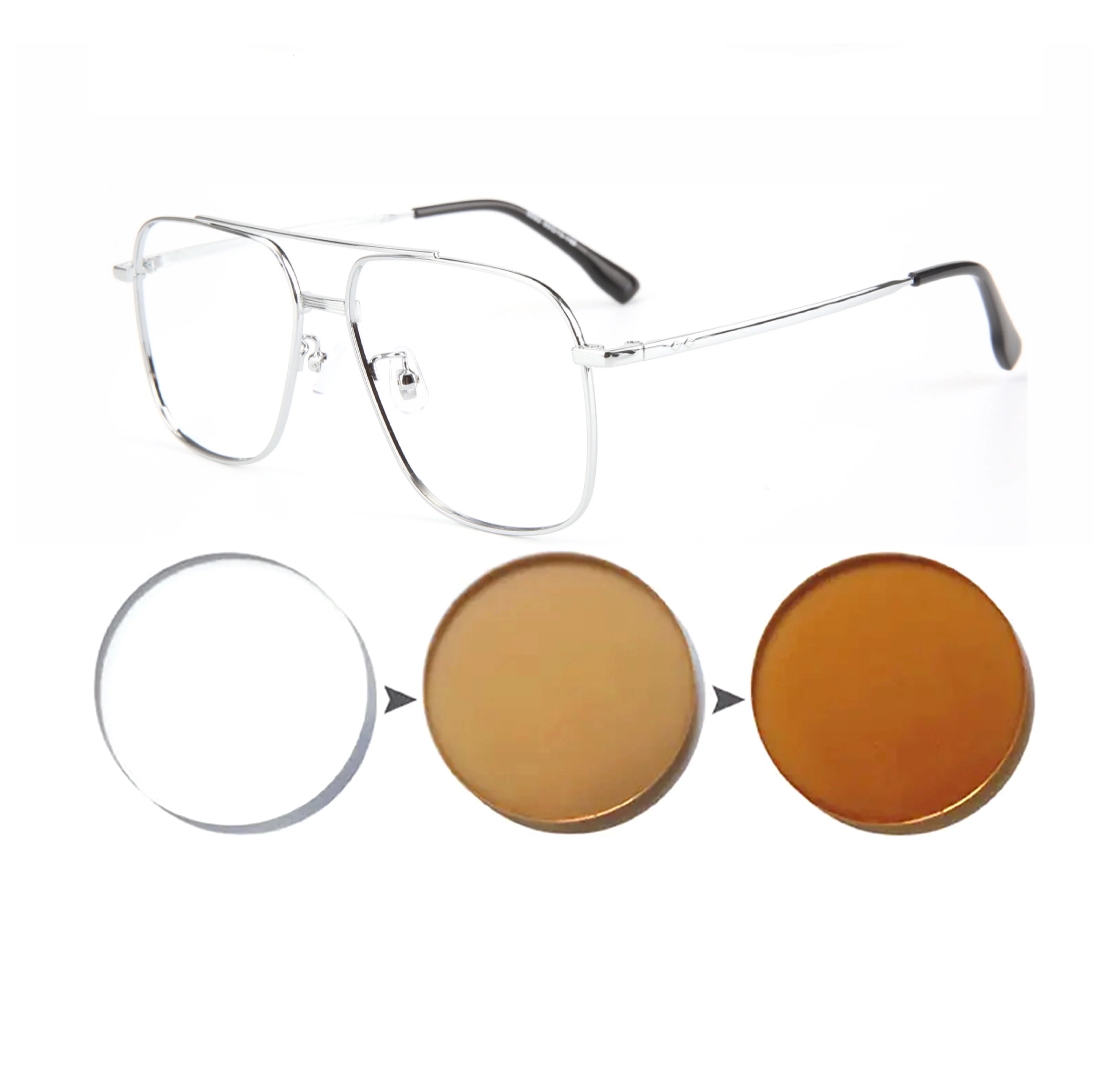 Bolema Outdoor Shade Sun Photochrome Pilot Myopie Brille mit verschreibungspflichtigen Brillen Herren ovale Sonnenbrille Dioptrien 0-0,5 -0,75 bis -6,0 3