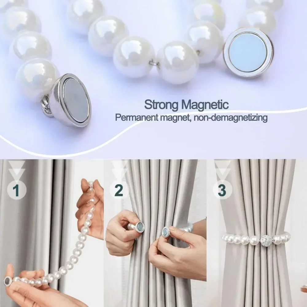 

Pack of 2 Magnetic Clips for Curtains, Simple and Elegant, Modern Style, Suitable for Most Curtains.