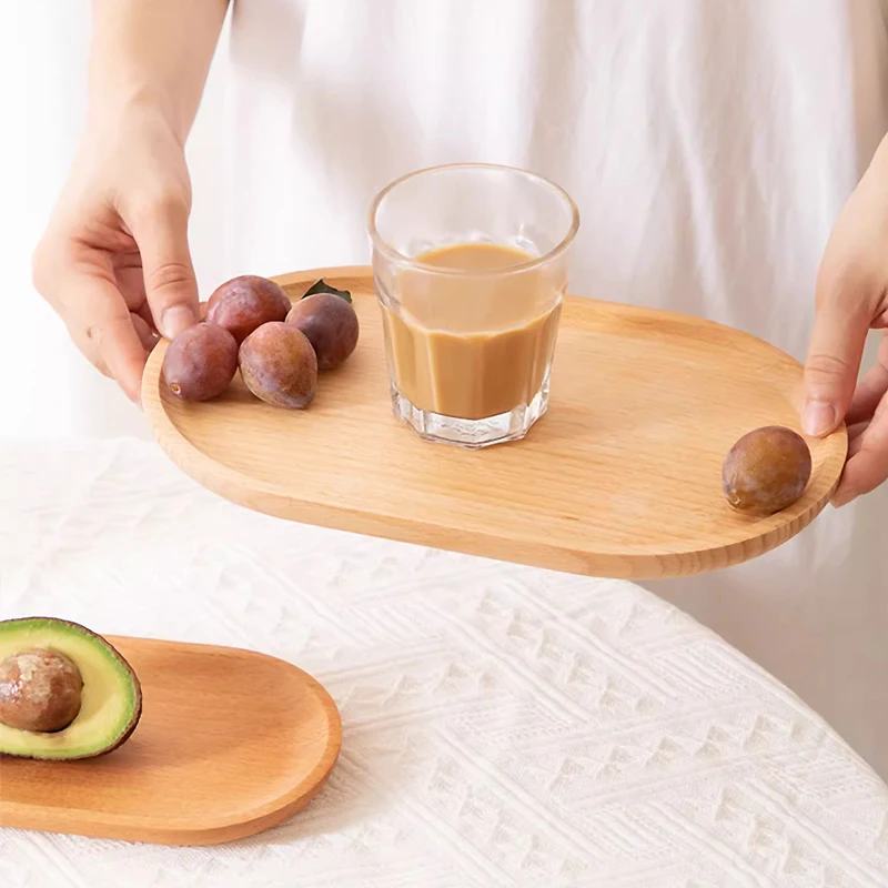 Walnut Wooden Tray Plate Japanese Style Dinner Plate Cake Snack Fruit Solid  Wood Plate Tray Afternoon Tea Plate