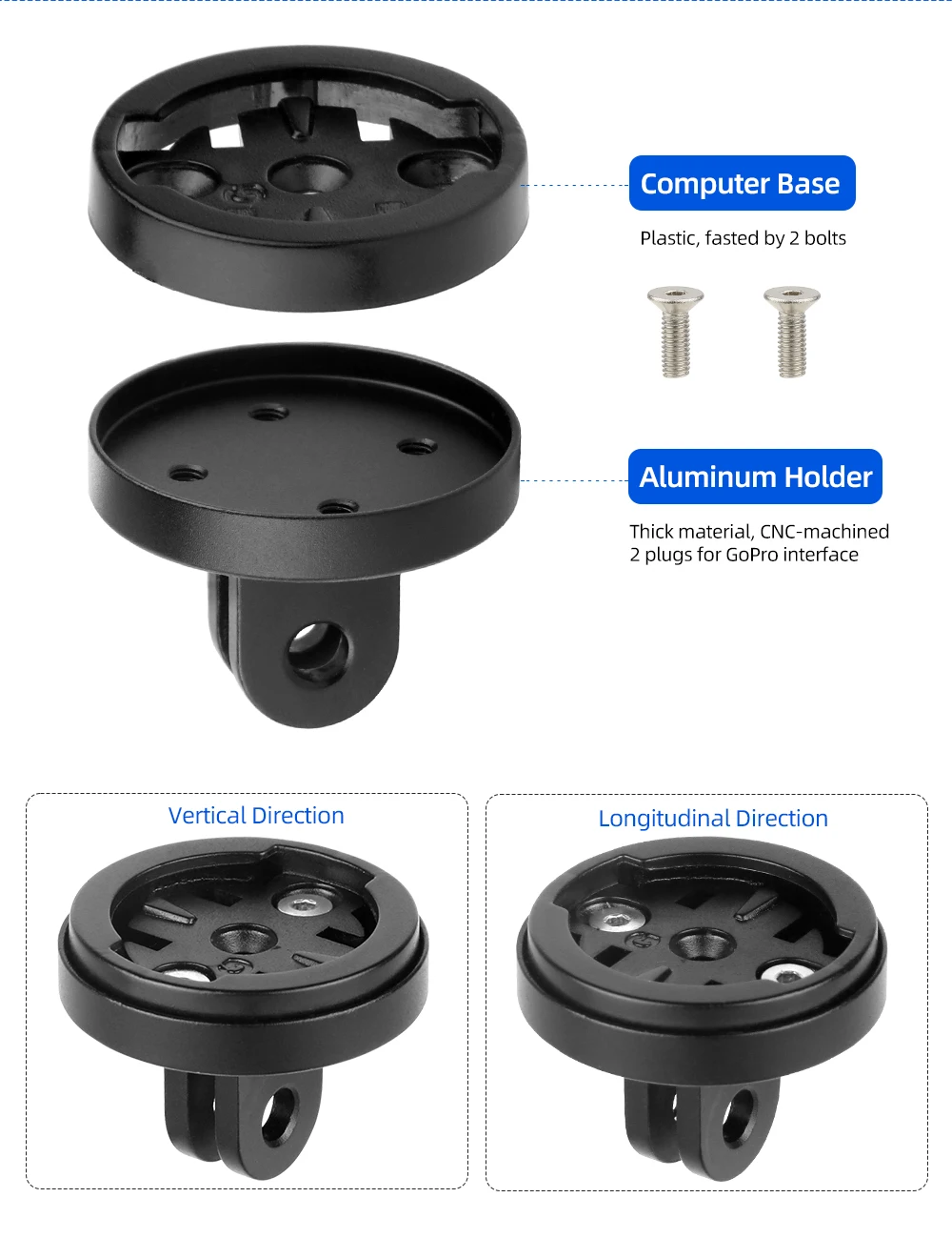 Deemount Extended Stem Holder für Specialized Roval Rapide Cockpit, passend für Garmin 1050 Wahoo ACE Magene GoPro Mount Bracket Holder – Detail 13