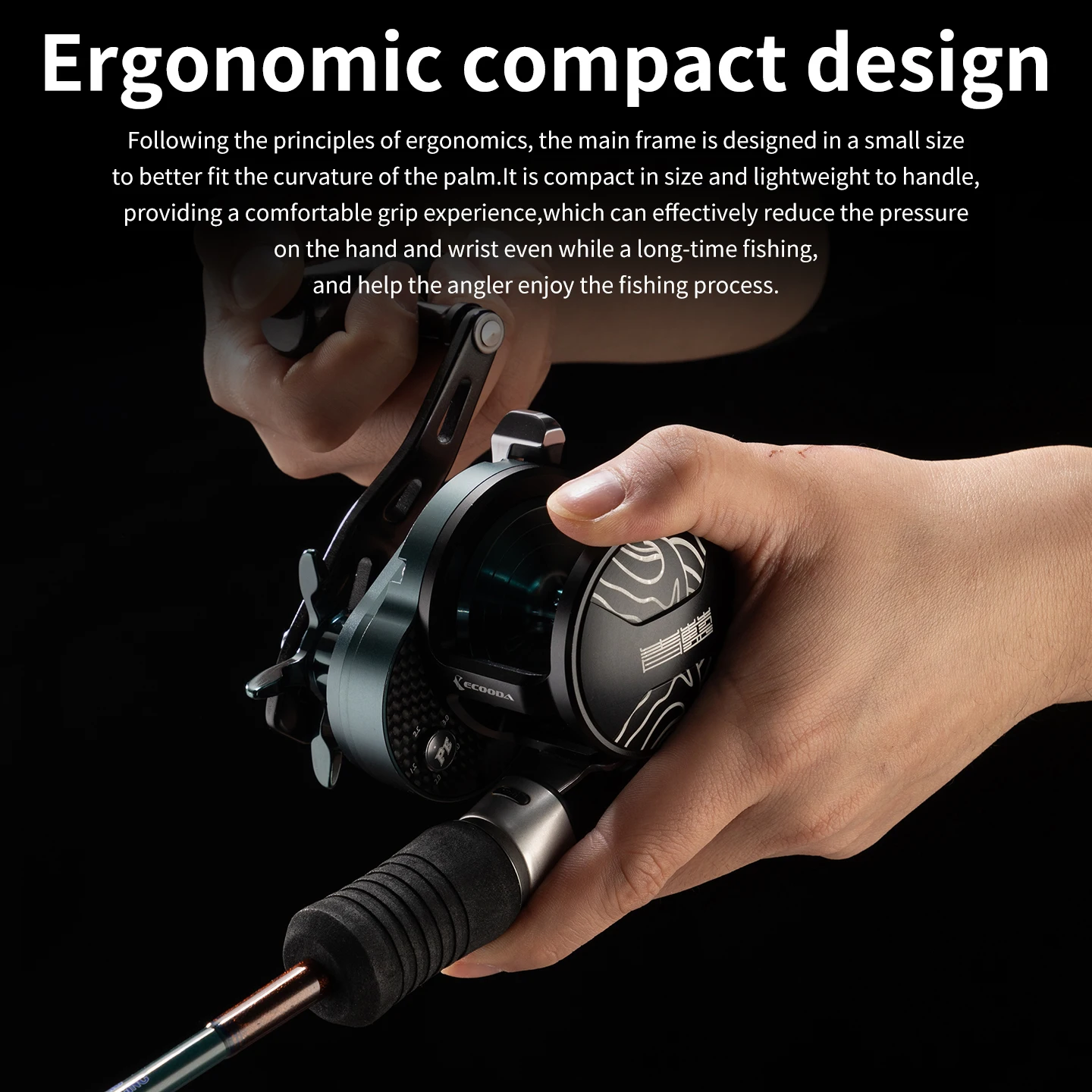 Cyan‑Blue Round Baitcasting Reel, High‑Precision Alloy‑Aluminum Frame Imported Carbon Parts for Saltwater Jigging