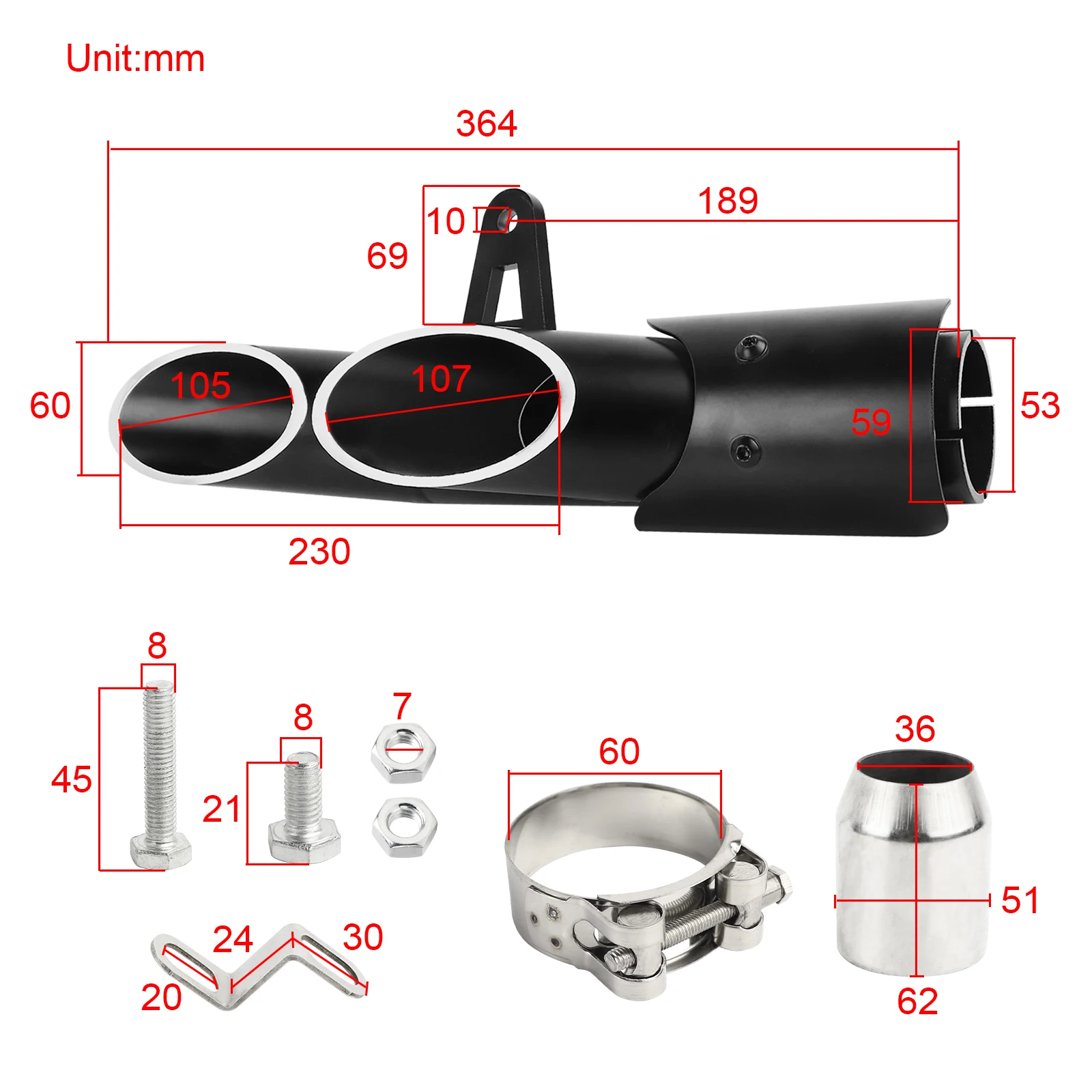 Motorcycle Exhaust Tips 1.5-2