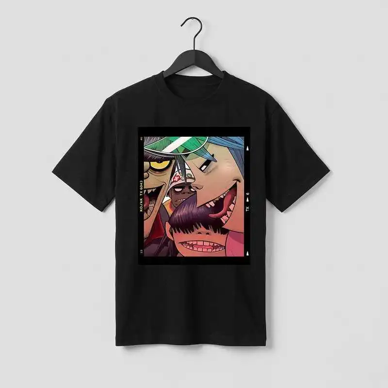 Gorillaz Virtual Band 2D Noodle Russel Graphic T-Shirt Vintage Rock Music Print Short Sleeve Unisex Streetwear Tee Y2K Clothes