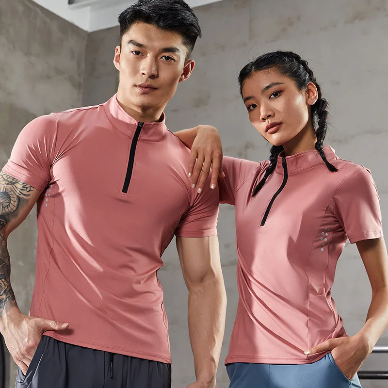 

Men Women Compression Running Short Stand Collar T Shirt Fitness Sport Basketball Football Skiing Training Gym Bottom Clothes 06