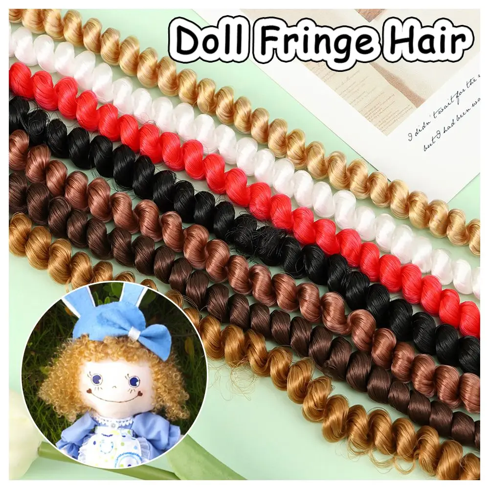 Kids Gifts Accessories Mini Dresses High-Temperature Doll Wig False Hair Strip Short Curly Wigs Doll Fringe Hair