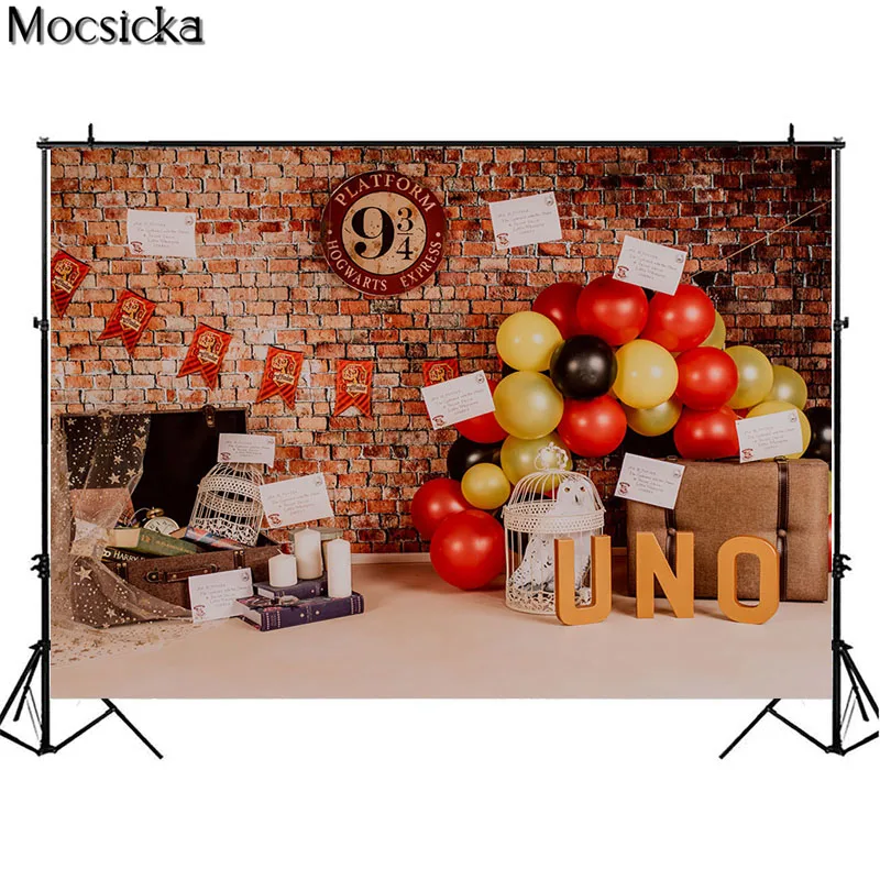 Фон для фотосъемки новорожденных с изображением торта, богемского радужного воздушного шара, белого пола, декор для детей на 1-й день рождения, реквизит для фотосъемки