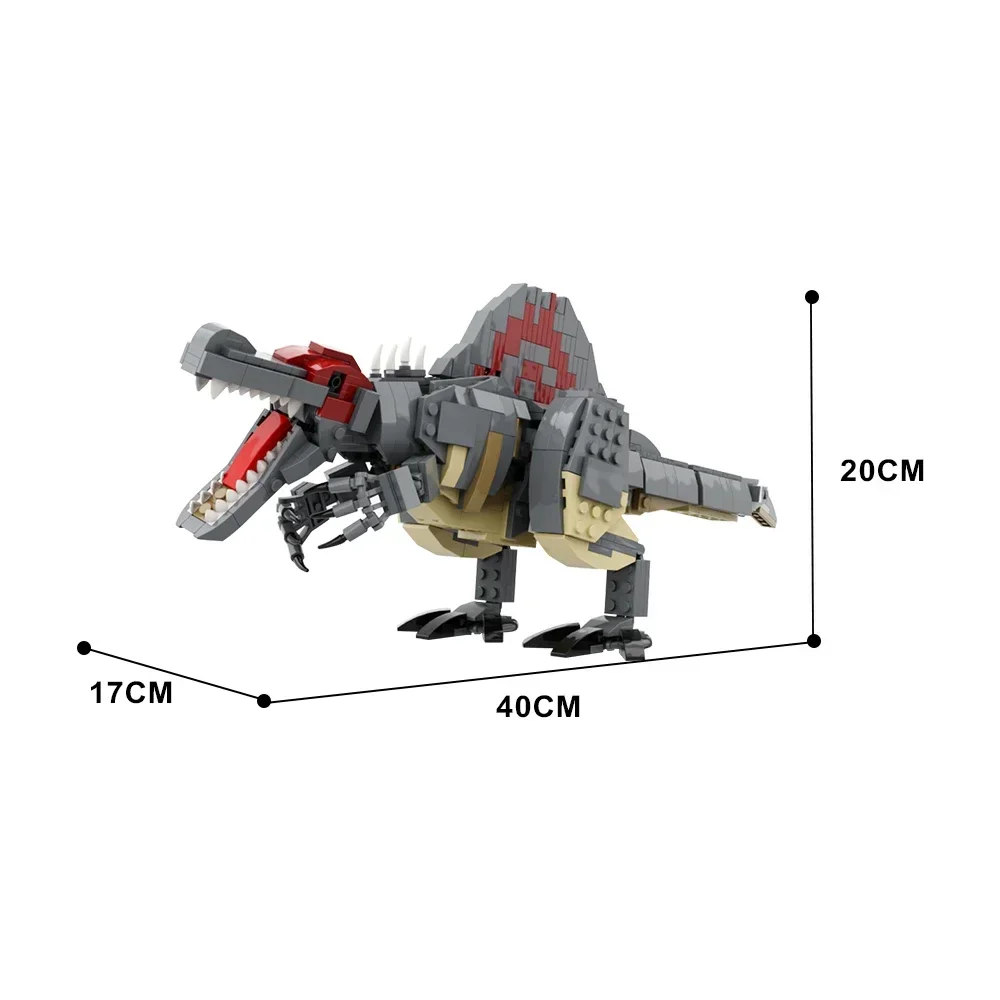 Gobricks MOC Spinosaurus Scale Bricks Model Dinosaur Animal Terror Building Block Set Educational Toys For Kid Christmas Gifts