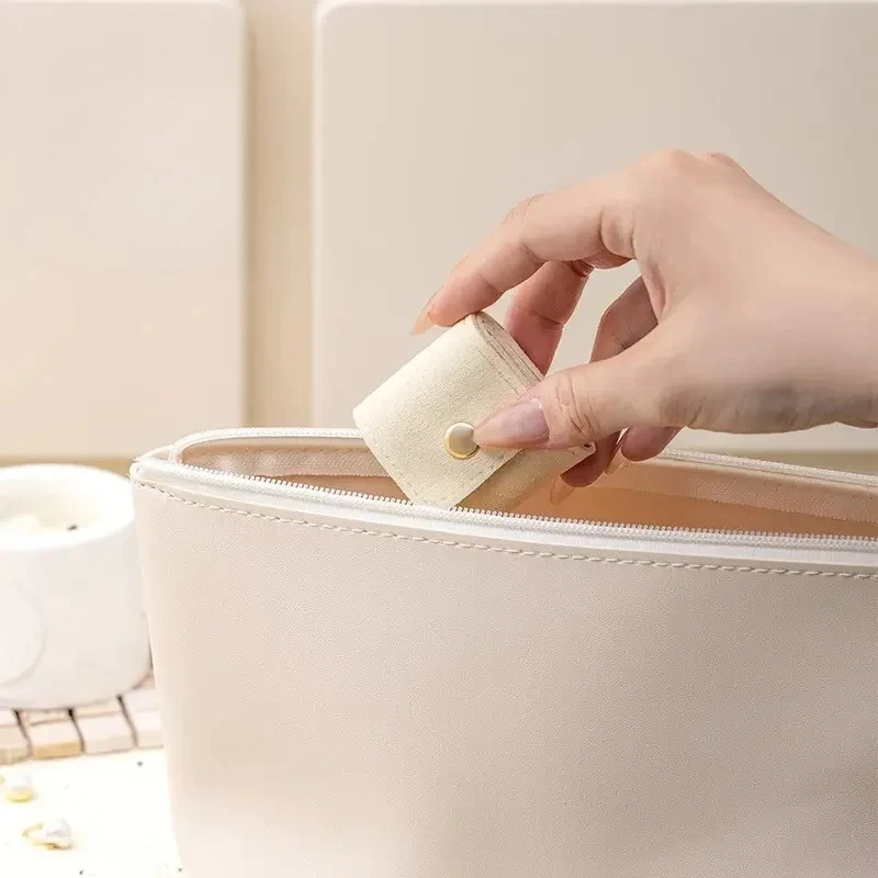 حقيبة مجوهرات صغيرة قابلة للطي أقراط مجوهرات قلادة حقيبة التخزين صناديق المجوهرات المحمولة السفر حقيبة التخزين صندوق التعبئة والتغليف