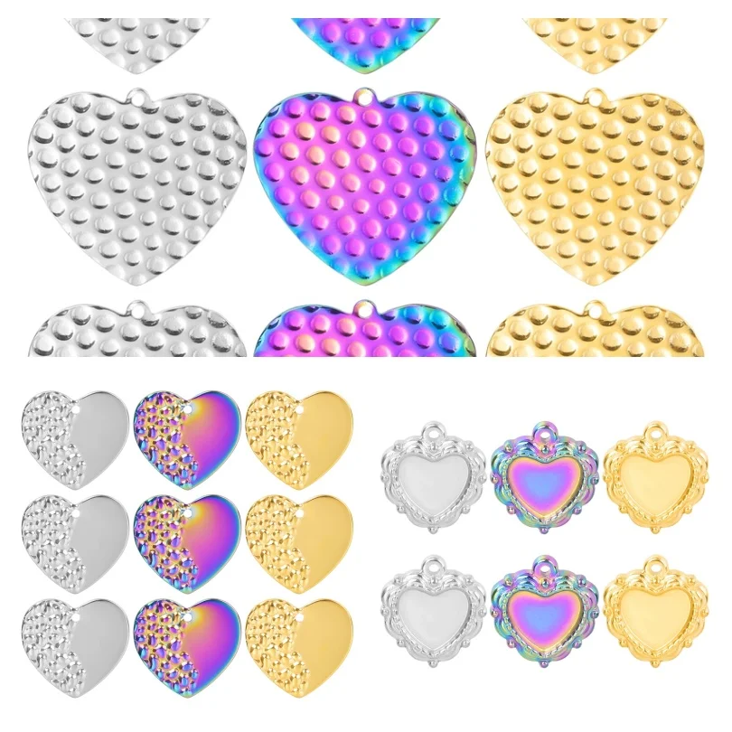 5pcs Gold Silver And Color Plated Love Charms Made Of Stainless Steel For You To Choose DIY Handmade Pendant Bracelet Accessory