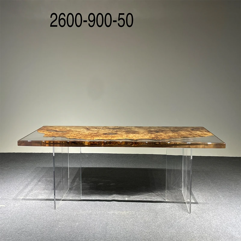 Poplar Resin Tea Table River Table Tea Table 260-90-5 + 6 Chairs