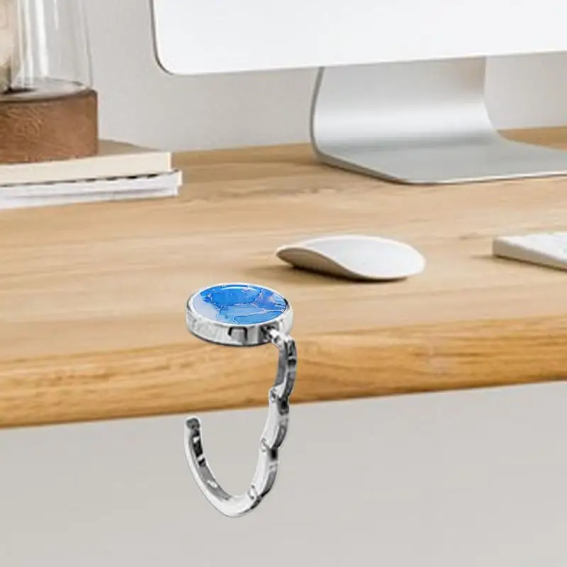 1 buah tas tangan lipat modis portabel, tas tangan, gantungan kait, kait meja, aksesori Bagian tas unik