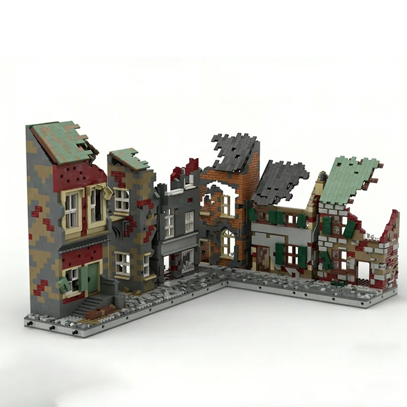 4325 PCS 모듈형 건물 파괴된 집 MOC 맞춤형 모듈형 빌딩 블록 어린이용 브릭 인기 창의적인 DIY 조립 장난감 선물