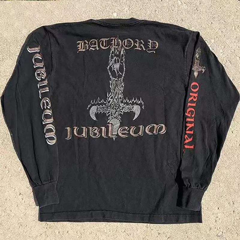 

Men's 2000s Gothic Punk Retro Harajuku Graphic T-shirt Hip Hop Casual Loose Streetwear High Street Trendy Brand Oversized Top