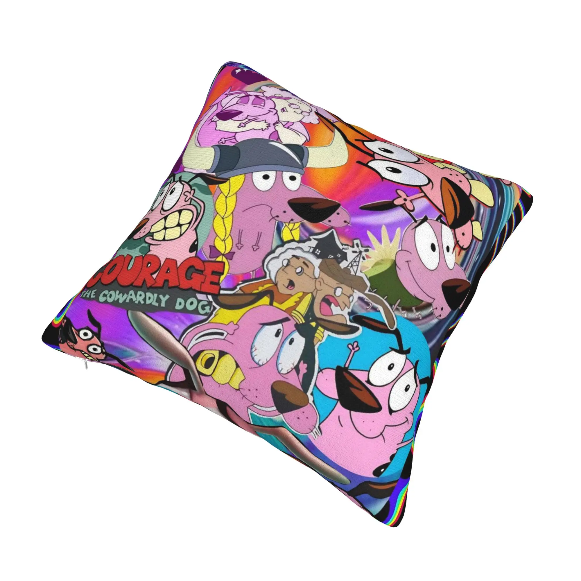Courage the Cowardly Dog-D Pillow Cover Stuff Soft Cushion Cover Decorative  Pillow Case Cover Sofa Multi Size
