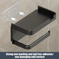 Rustproof Wall-Mounted Toilet Paper Holder, Thickened Plastic Storage Rack for Bathroom Kitchen