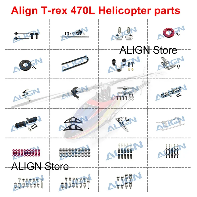 Correia de Transmissão Traseira Align Trex 470L, Suporte de Rotor Traseiro, Estabilizador Vertical de Fibra de Carbono, Peças de Reposição para Helicóptero RC Trex 470