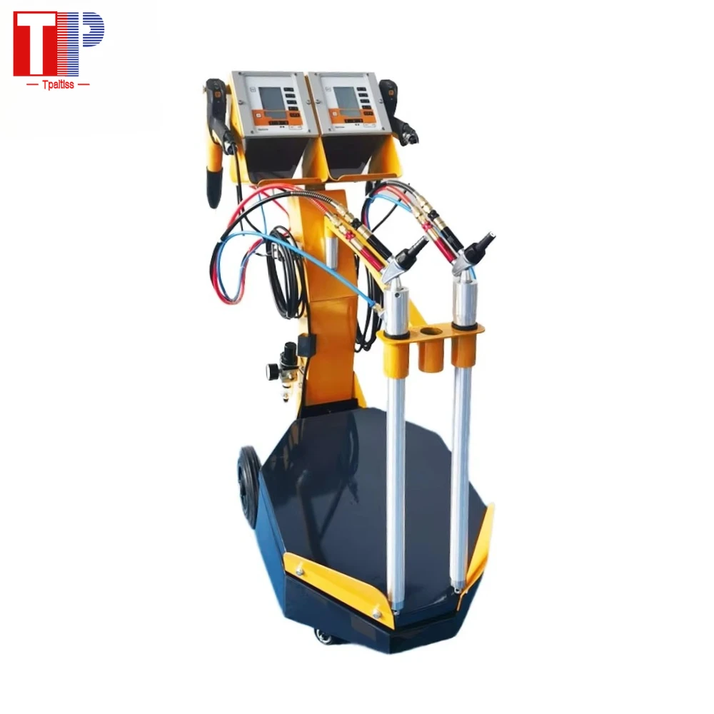 HK-G500VD Dual Powder Coating Gun Machine Vibrate Spray System with Double Box Feeder for Car Wheels Metal Coating Machinery