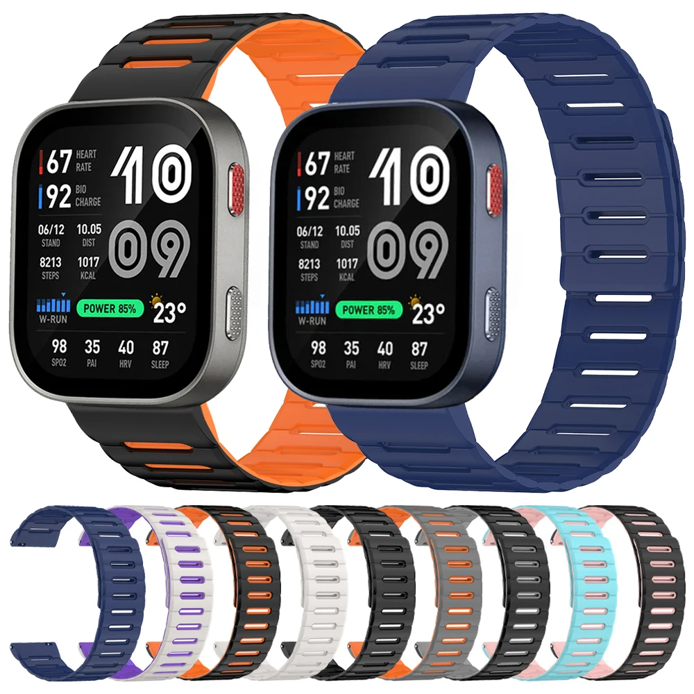 Bracelet magnétique 22/20mm pour Amazfit BIP MAX 6 5 UNITY/CHEETAH 2 Pro, bracelet à boucle en Silicone BALANCE 3 2 Ultra/GTS/GTR, bracelet de sport