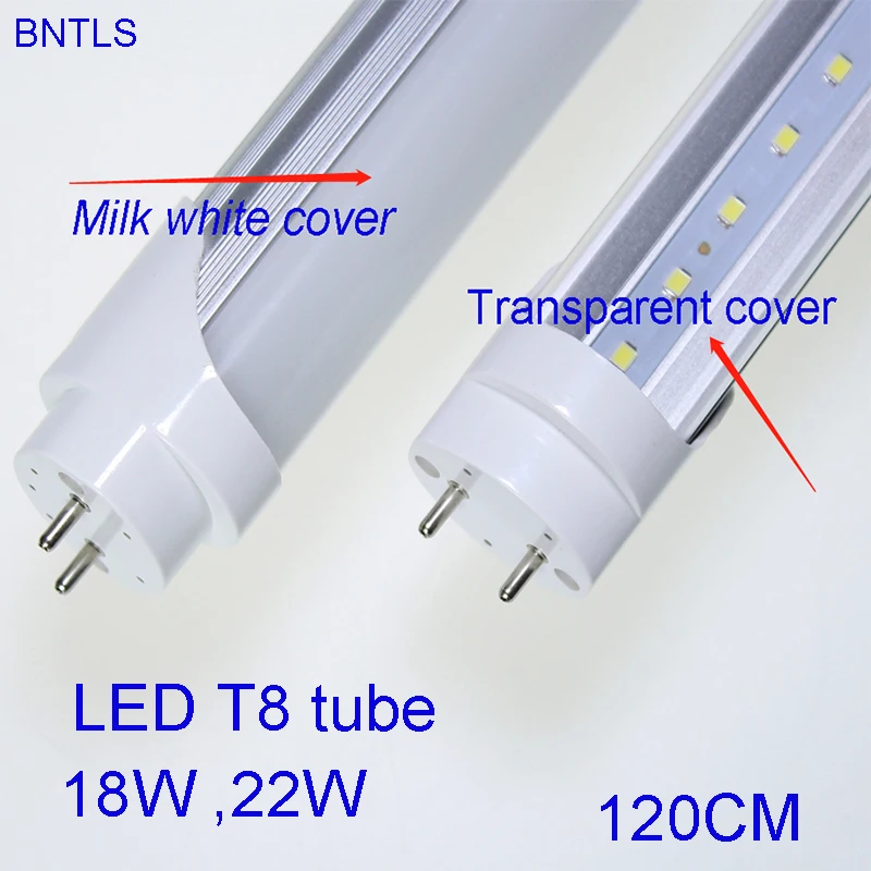 

AC85-265V T8 18W 4ft LED Tube Light, LED Fluorescent Bulbs (40W Replacement), miky Cover, Ballast Bypass